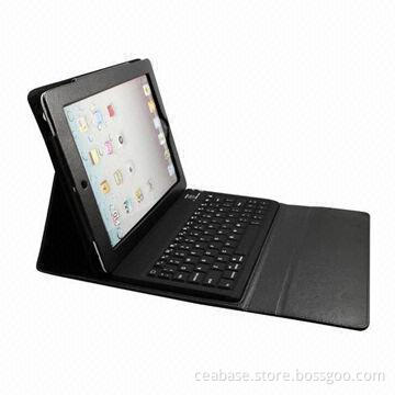 Bluetooth keyboard for new iPad, silicone keyboard with leather case